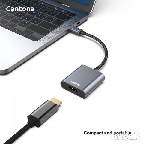 BENFEI USB C към 4К HDMI адаптер, Thunderbolt 3, алуминиев корпус, снимка 7 - Кабели и адаптери - 39648072