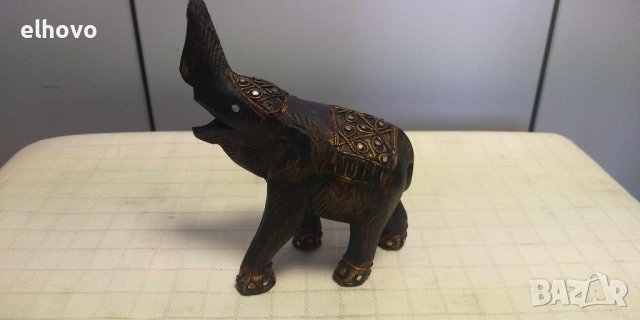 Сувенир дървен слон 13х13, снимка 1 - Антикварни и старинни предмети - 42353949