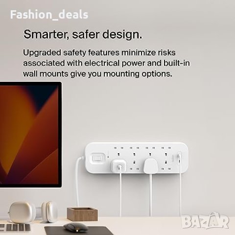 Нов Belkin Захранващ адаптер с 8 изхода бързо зареждане USB-C Разклонител, снимка 3 - Друга електроника - 42314230