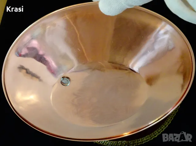 Медна фруктиера,меден съд,плато,пано 500 гр. , снимка 9 - Антикварни и старинни предмети - 47404569