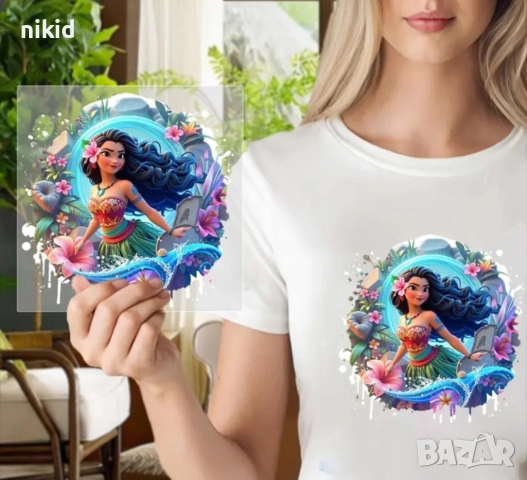 Моана Ваяна Моана голяма щампа термо апликация картинка за дреха блуза чанта