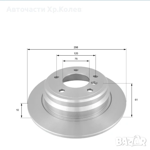 Диск спирачен заден дeсен/ляв за BMW 5 (E39) 2.0-2.5D 09.95-06.03г. № B2451P, снимка 3 - Части - 50574732