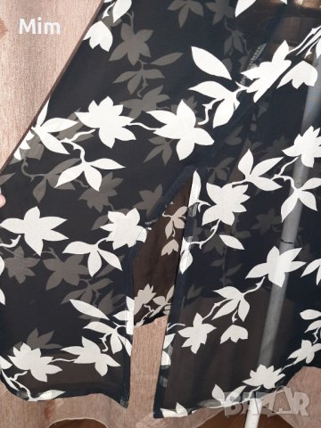 42  Черно прозрачно парео/ рокля/на бели цветя , снимка 7 - Рокли - 41078416