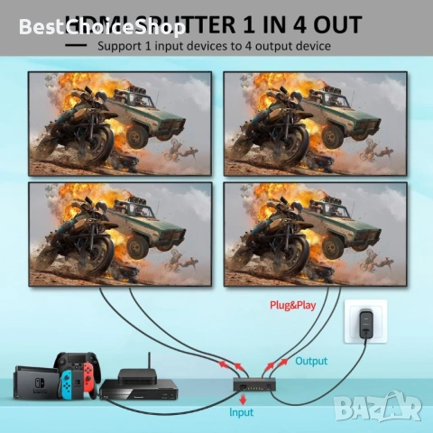 HDMI сплитер 1 в 4