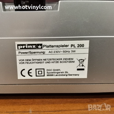 Грамофон Prinz PL 200, снимка 4 - Грамофони - 52747015