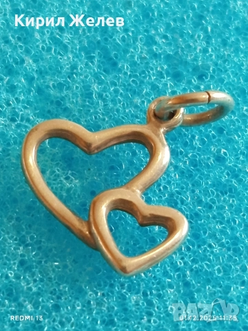 Нежна сребърна висулка с формата на сърце ❤️ елегантен дизайн 26810, снимка 4 - Колиета, медальони, синджири - 52605576