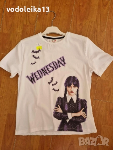 нови тениски,,Wednesday,,, снимка 2 - Детски тениски и потници - 52017563