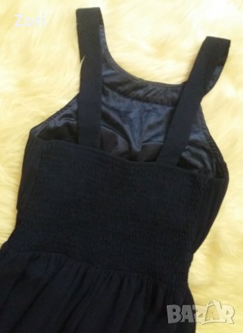 ВПЕЧАТЛЯВАЩА тъмносиня дълга рокля УНИКАЛНО КРАСИВО деколте , снимка 6 - Рокли - 42143684