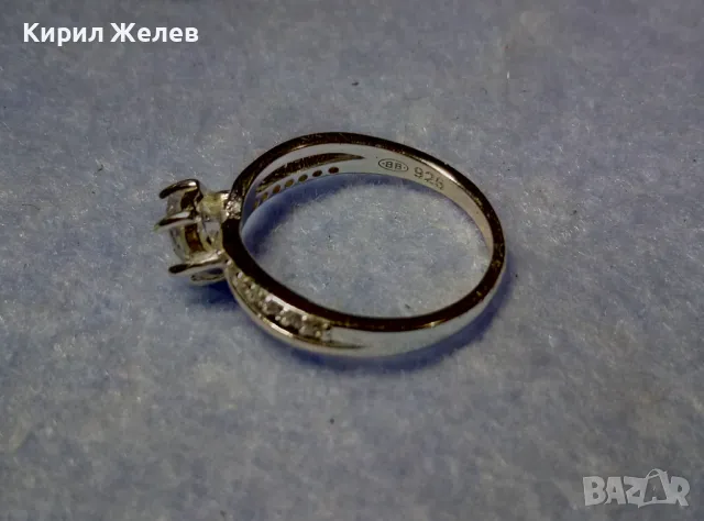 МАРКОВ ДИЗАЙНЕРСКИ СКЪПОЦЕНЕН ГОДЕЖЕН СРЕБЪРЕН ПРЪСТЕН РОДИРАНО СРЕБРО 925 с ИСКРЯЩИ ЦИРКОНИ 27105, снимка 7 - Пръстени - 50416523