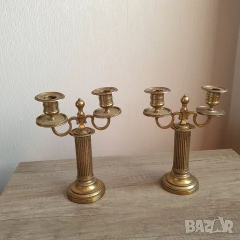 Комплект от два бронзови свещника