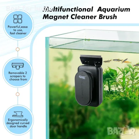  Магнитна четка за почистване на аквариум hygger, снимка 2 - Оборудване за аквариуми - 50022942