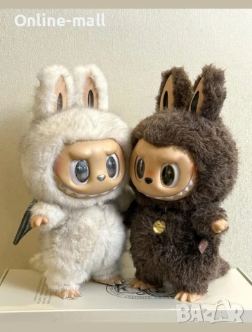Голямо Лабубу Zimomo Original 38см, Labubu Zimomo The Monsters Кафяво или Бяло , снимка 2 - Плюшени играчки - 51126451