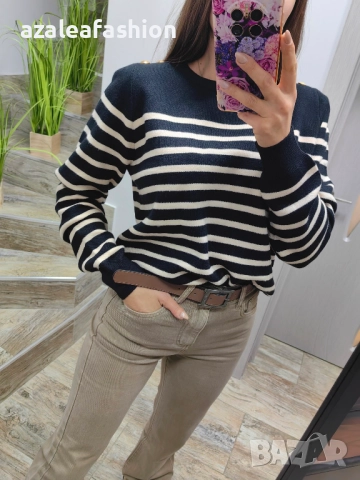 Дамски пуловер райе, снимка 2 - Блузи с дълъг ръкав и пуловери - 52686468