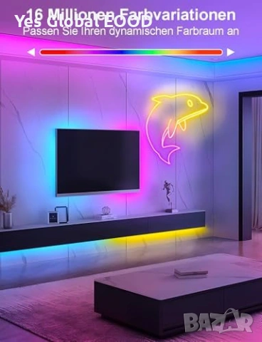 Smart Neon LED лента 10 м RGB IC с Alexa и Google, снимка 6 - Лед осветление - 53416562