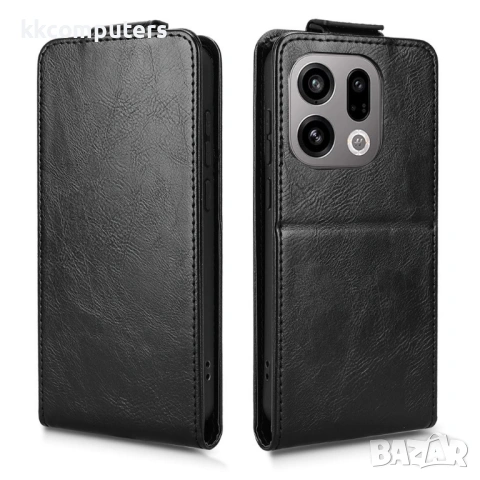 Вертикален Кожен Калъф за Oppo Find X9 5G - Флип, Магнитен, Стойка, Слот за Карта, Вкл. Протектор - , снимка 8 - Калъфи, кейсове - 53417052