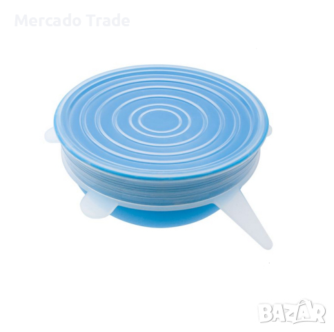 Силиконови капаци за купички Mercado Trade, 3 бр., Кръгли, Прозрачни, снимка 2 - Аксесоари за кухня - 44600584