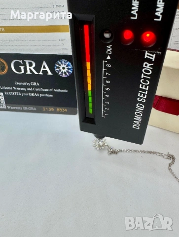 Сребърно колие с мойсанит (диамант)1 карат , снимка 12 - Колиета, медальони, синджири - 53785376