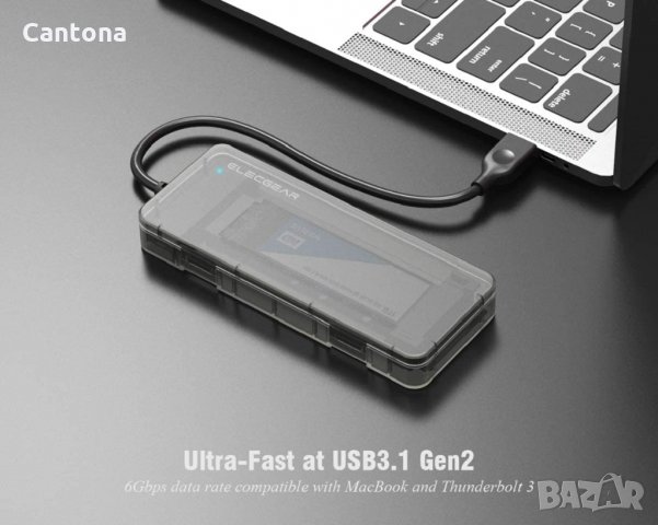 Външна кутия за M.2 SSD,USB C 3.1,10Gbps, снимка 2 - Други - 34213323