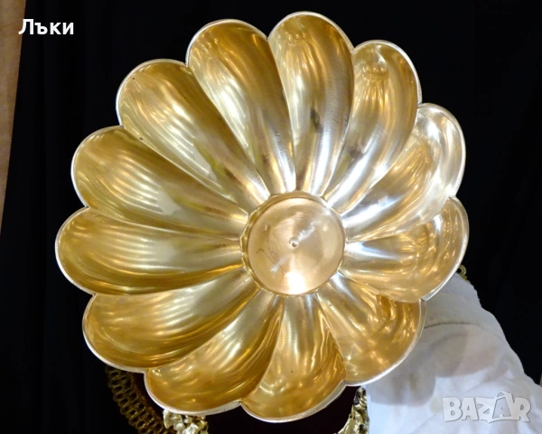 Разкошна бронзова фруктиера на пиедестал 1.1 кг. , снимка 5 - Антикварни и старинни предмети - 53275045