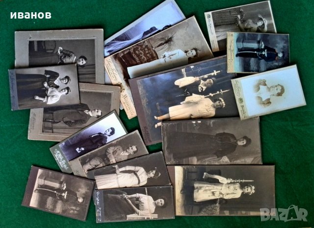 Стари картонени семейни снимки, снимка 5 - Антикварни и старинни предмети - 34339093