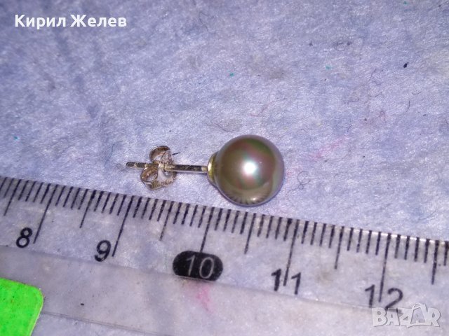 ИЗУМИТЕЛНО КРАСИВА ПЕРЛЕНА СРЕБЪРНА ОБЕЦА СРЕБРО 925 с РЯДКА НАТУРАЛНА РАЗНОЦВЕТНА ПЕРЛА 38223, снимка 6 - Обеци - 40940696