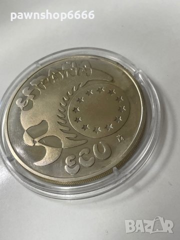 Сребърна монета Испания 5 екюта, 1989 Карл V, снимка 9 - Нумизматика и бонистика - 44444080