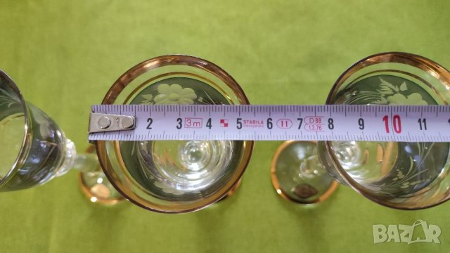 Стар сервиз 6 чаши Арт Бохемия. , снимка 6 - Чаши - 41245970