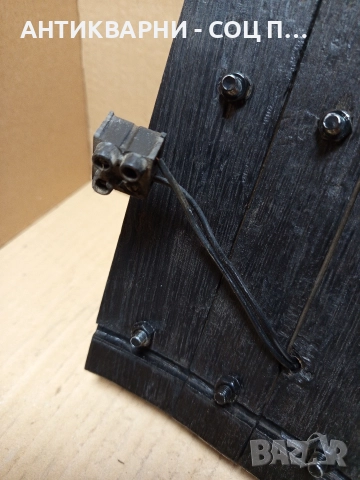 Стара Ръчно Изработена Стена Лампа От Дъбово Буре. , снимка 6 - Антикварни и старинни предмети - 52841275