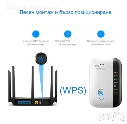 WiFi усилвател за рутер 300 Mbps разширяване на обхвата Безжичен репитер за усилване на сигнала , снимка 2 - Ресийвъри, усилватели, смесителни пултове - 44496527