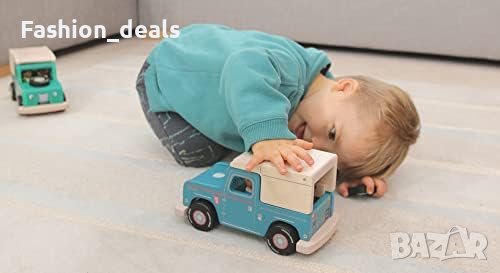 Нова играчка дървено превозно средство с шофьор и куче/2-4 год. Момичета Момчета Подарък, снимка 2 - Коли, камиони, мотори, писти - 41586507