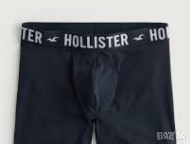 Hollister L-Мъжки черен памучен боксер , снимка 3 - Бельо - 41545416