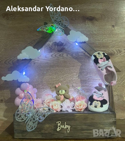 3Д бебешка визитка.Луксозен подарък за изписване ,погача, кръщене., снимка 14 - Мебели за детската стая - 53658113