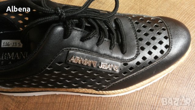ARMANI JEANS Real Leather Размер EUR 38 / UK 5 дамски еспадрили 114-13-S, снимка 6 - Дамски ежедневни обувки - 41425930