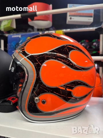 Чопърска скутерска каска мат гланц ретро стил с очила , снимка 3 - Аксесоари и консумативи - 53377879