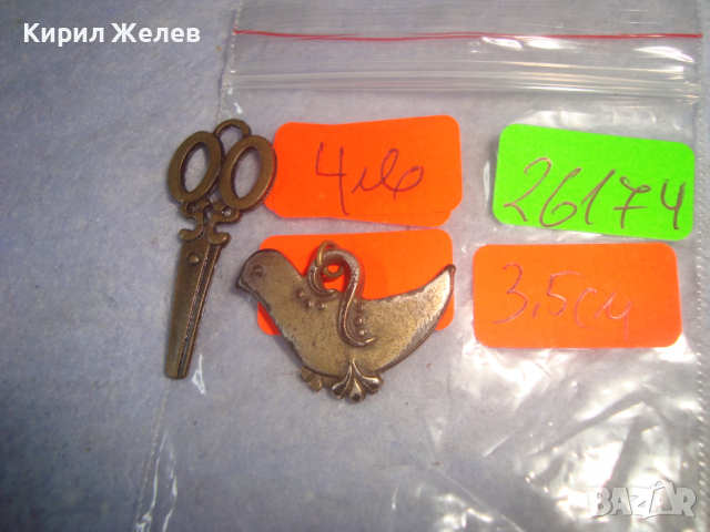 2 МЕСИНГОВИ ФИГУРАЛНИ АРТ ДЕКО СТИЛ ВИСУЛКИ МЕДАЛЬОНЧЕТА 26174, снимка 2 - Колиета, медальони, синджири - 36363199