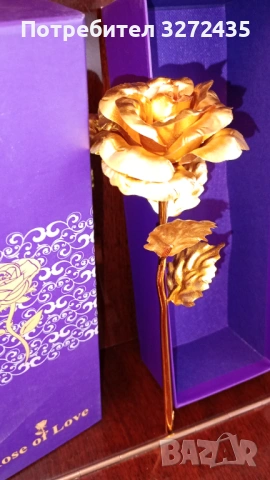 Декоративна Golden rose - Златна роза, снимка 3 - Други ценни предмети - 53371893