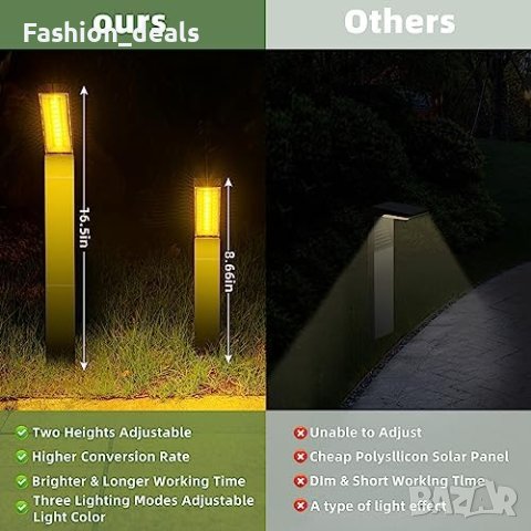 Нови 2 броя LED Водоустойчиви Слънчеви светлини на открито градина , снимка 6 - Соларни лампи - 41614708