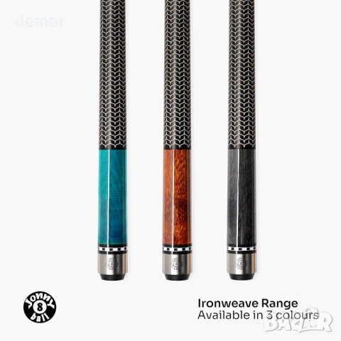 IRONWEAVE 148 см билярдна щека от две части, 12,5 мм многослоен кожен връх, мек калъф, снимка 6 - Други спортове - 53813633