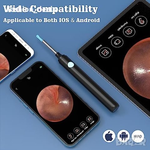 Нов VITCOCO Отоскоп 1080P FHD WiFi - Премахване на Ушна Кал с 6 LED, снимка 9 - Други - 42684968