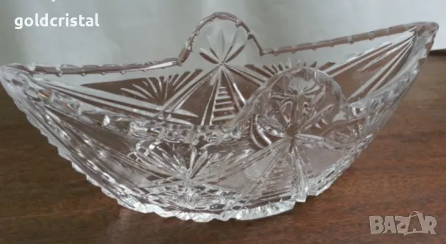 кристална купа лодка фруктиера, снимка 7 - Антикварни и старинни предмети - 16949755