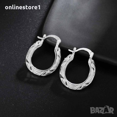 Сребърни обеци Халки 925 - Елена Код: BH348, снимка 3 - Обеци - 33800347