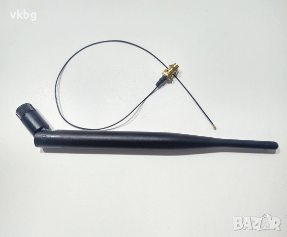 Външна WiFi антена 6dBi M.2 MHF4 U.fl to RP-SMA за Intel AC 9260 9560 8265 8260 7265 7260