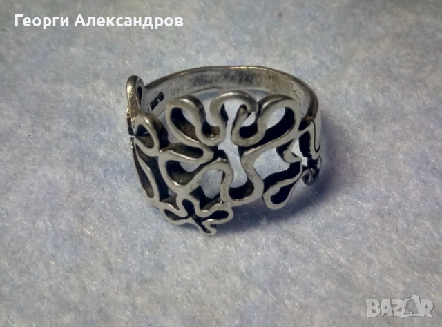 Нежен Флорален СРЕБЪРЕН ПРЪСТЕН Сребро 925 стилен Ажурен АРТ Модел, снимка 7 - Пръстени - 52688884