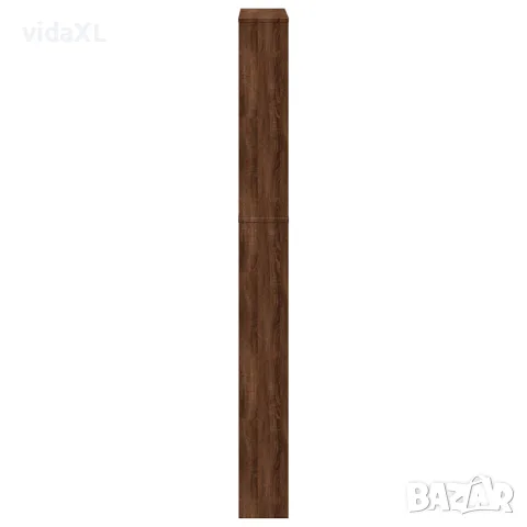 vidaXL Шкаф за обувки с огледало, 5 нива, кафяв дъб, 63x17x169,5 см, снимка 7 - Шкафове - 56146829