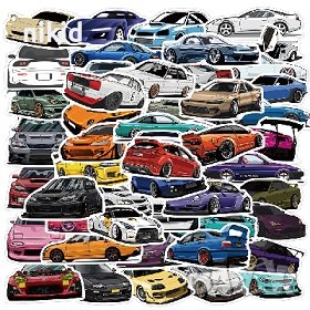 50 бр Кола Автомобил самозалепващи лепенки стикери за украса декор, снимка 2 - Други - 27302774
