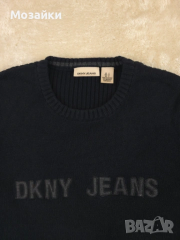 DKNY Jeans плетен пуловер употребяван, черен, размер S, снимка 3 - Пуловери - 53596161