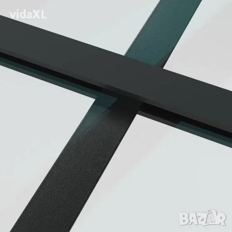 vidaXL Плъзгаща се врата с обков 90x205 см ESG стъкло и алуминий, снимка 6 - Входни врати - 56146986