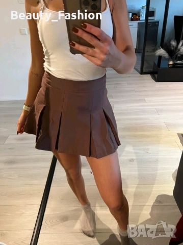 Кафява пола-панталон , снимка 5 - Поли - 52636726