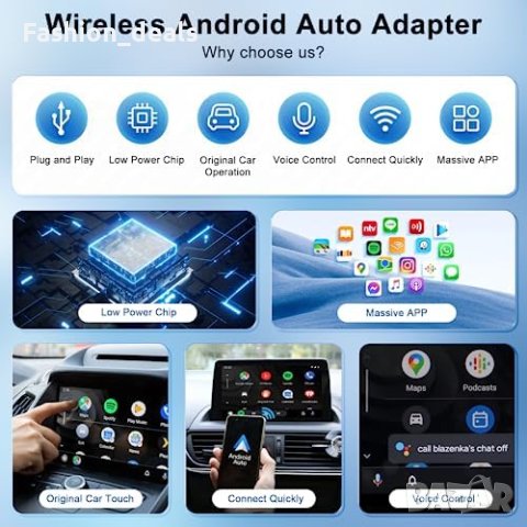 Нов CarPlay Безжичен Bluetooth адаптер за Android Auto USB C донгъл за OEM за Автомобил Кола, снимка 4 - Друга електроника - 41919421