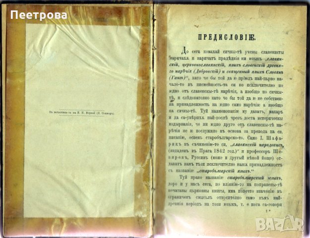 Изключително рядка книга „Граматика на старобългарски език по всичкото му развитие”-1884 год., снимка 2 - Българска литература - 35708648